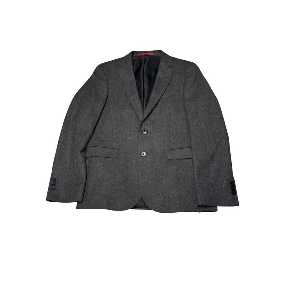 HUGO Hugo Boss C-Ryan1 Herringbone Wool Blend Blazer Grey Mens 36R Sport Coat